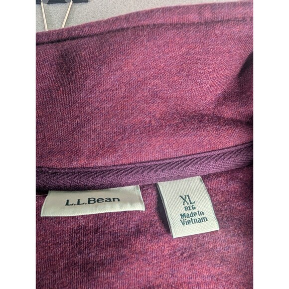 L. L. Bean Women's Quilted Quarter-Zip Pullover in Deep Wine Burgundy Size XL - Picture 4 of 13